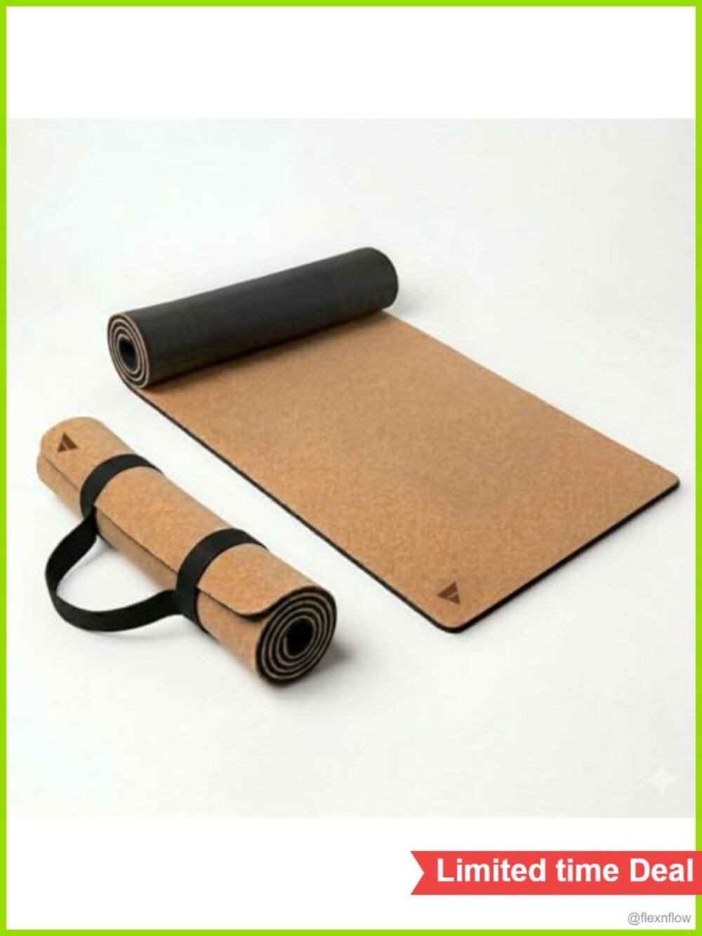 Cork Yoga Mat 6mm Non-Slip Natural Cork Rubber 72x24 Fitness Pilates